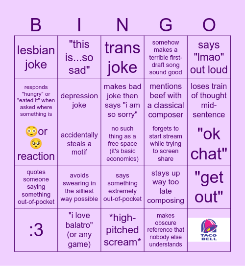 nova bingo Card