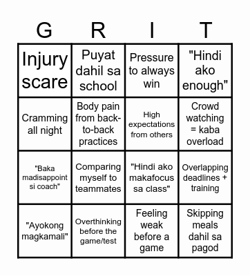 Student-Athlete "People Bingo" Bingo Card