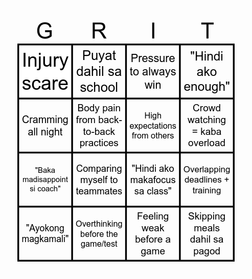 Student-Athlete "People Bingo" Bingo Card