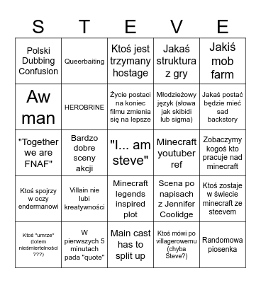 MC movie bingo Card
