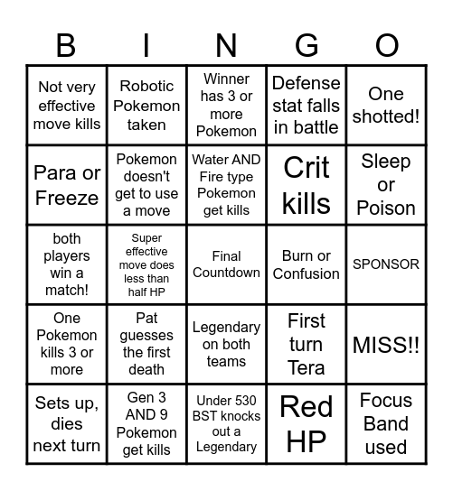 Then we fight bingo Vinny Facts Bingo Card