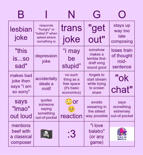 nova bingo Card