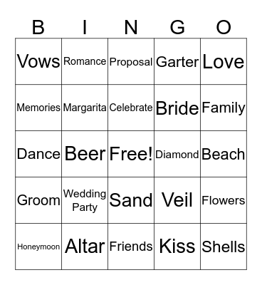 Engagment Party Bingo!!!! Bingo Card