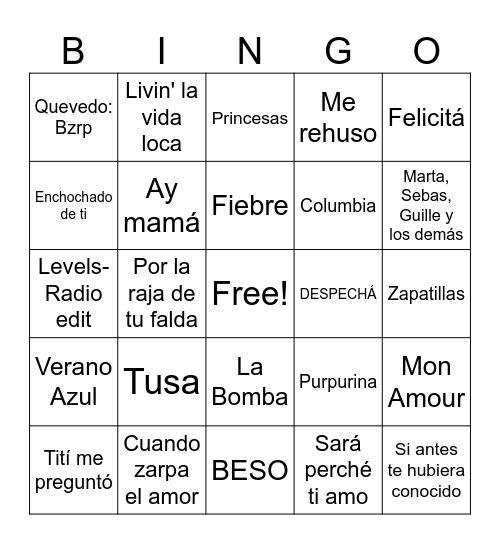 LUCIAS´S 25 Bingo Card