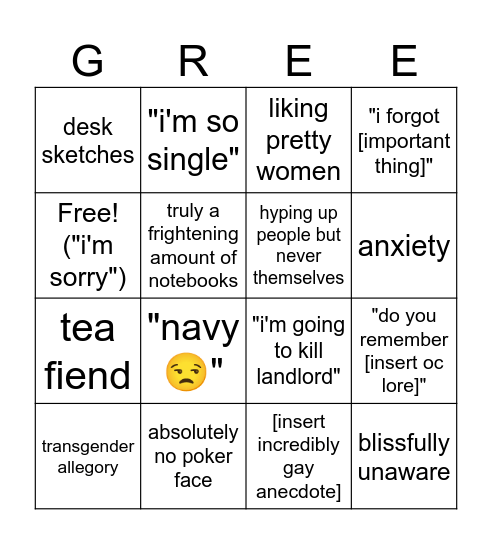 notebook bingo Card