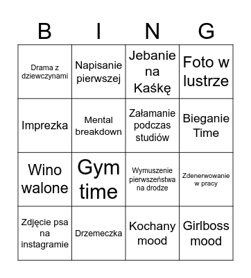 Natalia Włodarczyk Bingo Card
