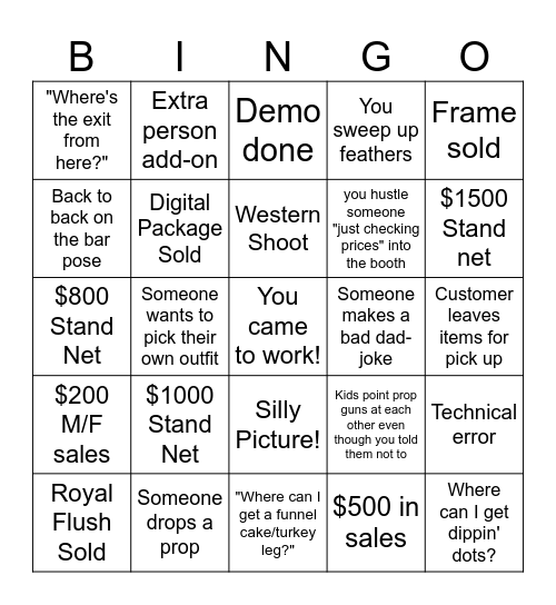 Antique Photo Bingo Card