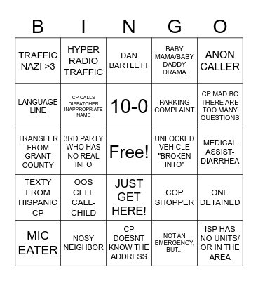 Dispatch Bingo Card