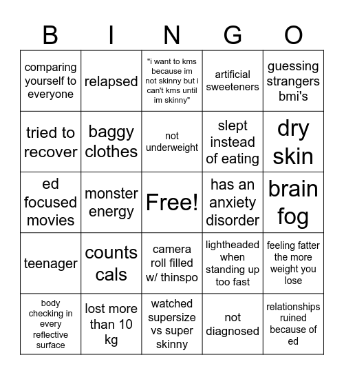 ED Bingo Card