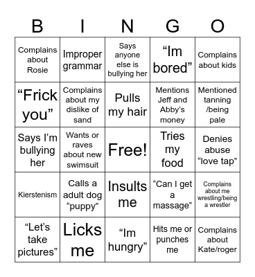 Kierden Bingo Card