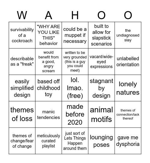 ceci oc bingo :) Bingo Card
