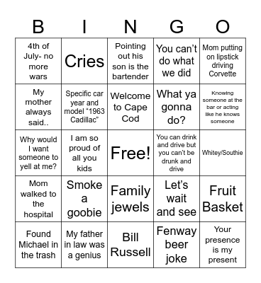 Papa Bingo Card