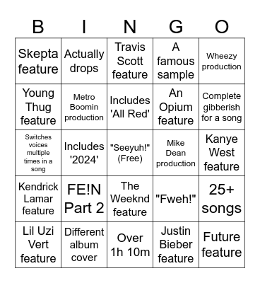 I AM MUSIC Bingo Card