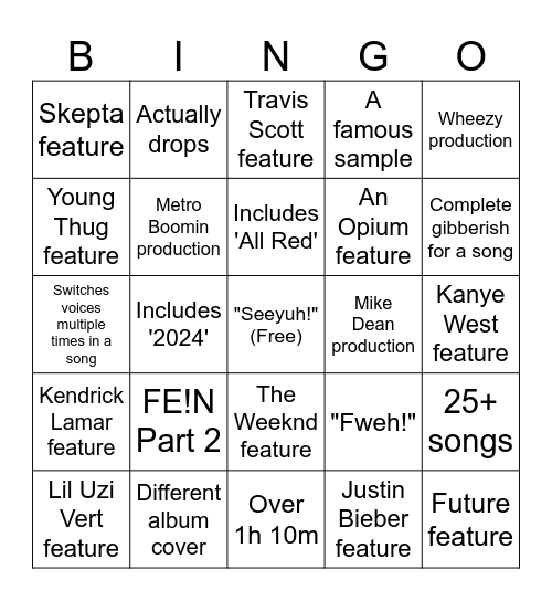 I AM MUSIC Bingo Card