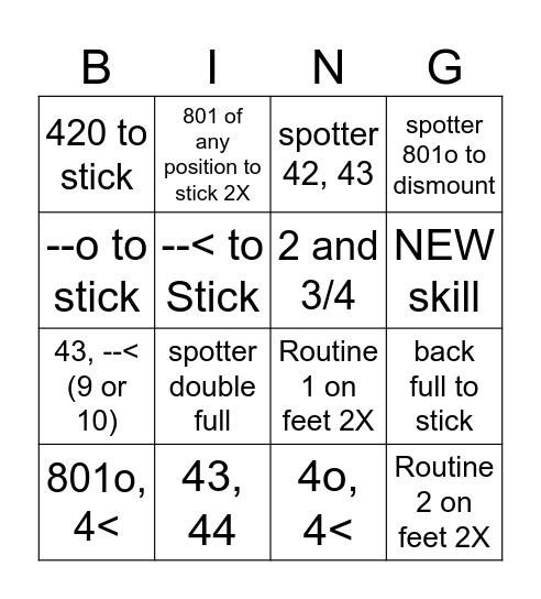 DMT Partner Bingo Card