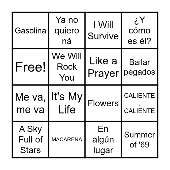 EL BINGO DE LA VICKY BODA Bingo Card