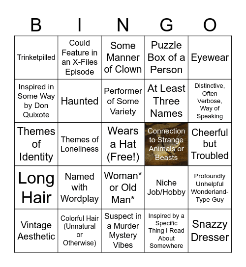 DLA's Cabinet of CuriOCties Bingo Card