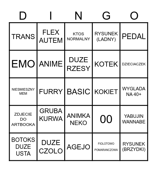 MSP Z TMOMCI Bingo Card