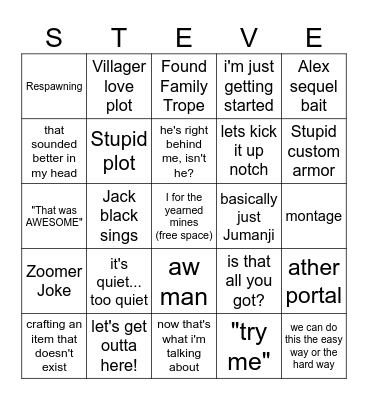 MineCraft Bingo 1 Bingo Card