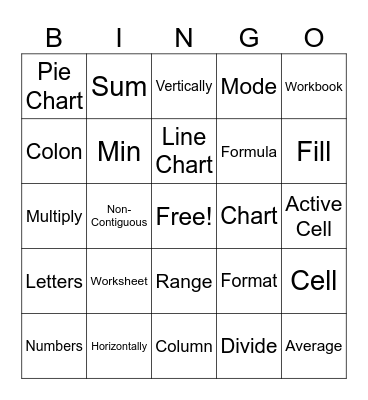 Spreadsheet Bingo Card