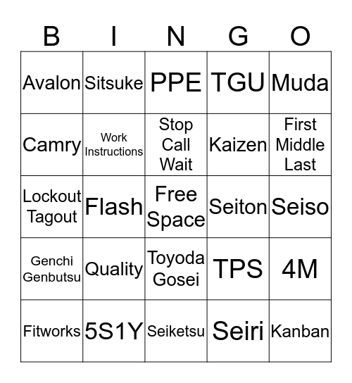 TGNAI BINGO Card
