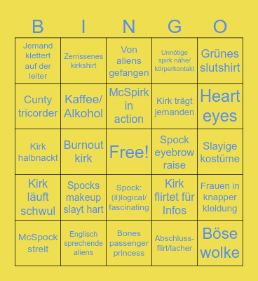 Star trekk Bingo Card