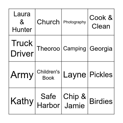 Chris's Birthday Bingo Card