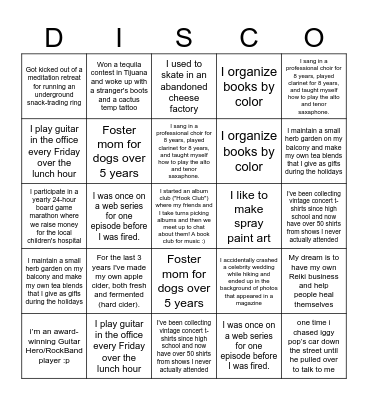 Get to know your derby friends Bingo Card