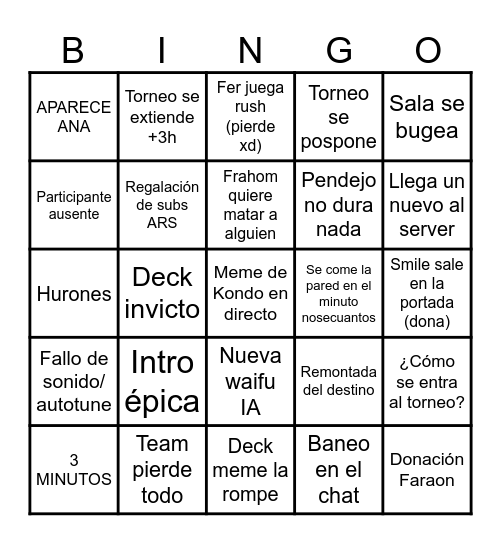 GUERRA DIMENSIONAL 2 Bingo Card