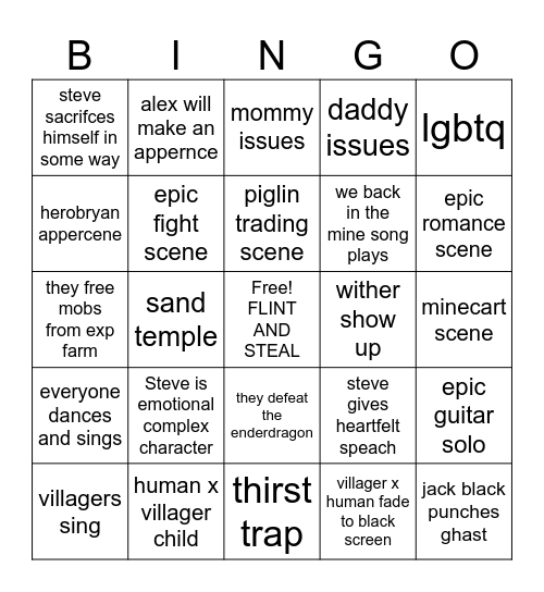 FLINT AND MEAL Bingo Card