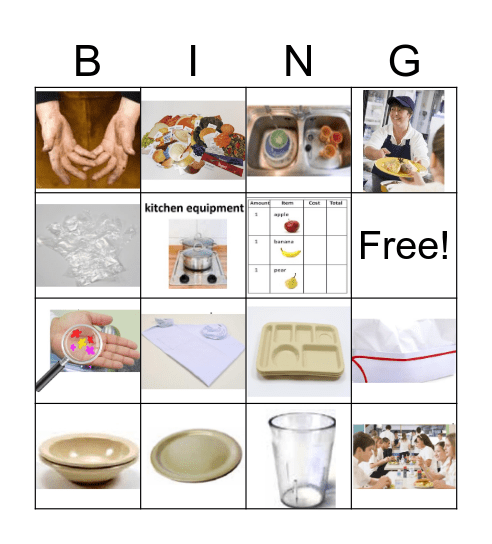 Project Discovery Food Services Bingo Card