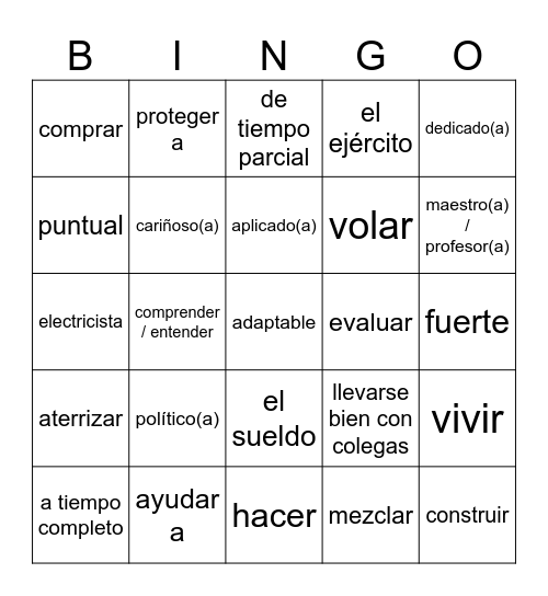 En el Futuro Bingo Card