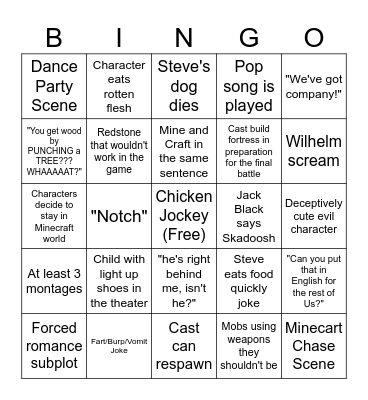 Minecraft Bingo Card