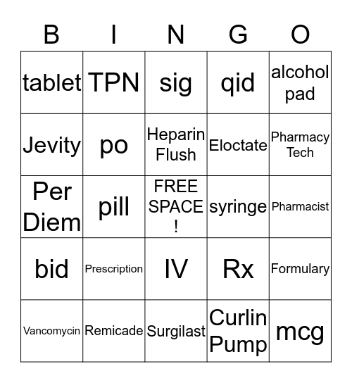 AMERIMED PHARMACY BINGO Card