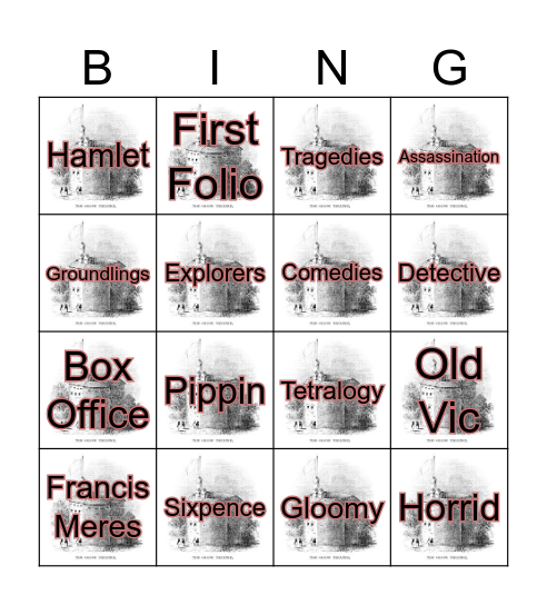 Shakespearean Bingo Card