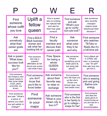 Power of Our Presence Bingo Card