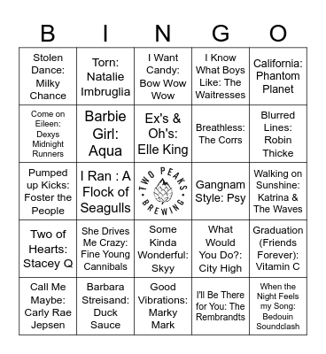 🫧 One Hit Wonders Bingo 🫧 #2 Bingo Card