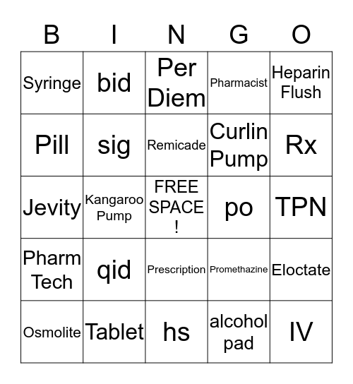 AMERIMED PHARMACY BINGO Card