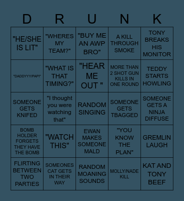 CS INHOUSE BINGO Card