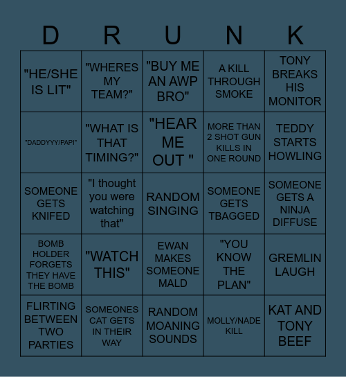 CS INHOUSE BINGO Card