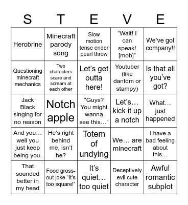 MINECRAFT BINGO Card