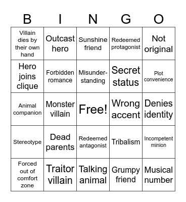 Disney Bingo Card