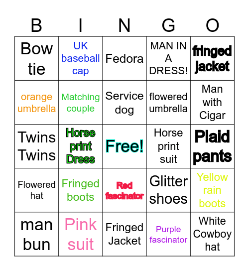 Keeneland Spring 2025 Bingo Card