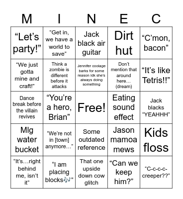 Minecraft Bingo Card