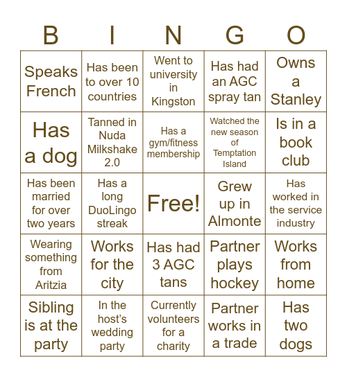 AGC Launch Bingo Card