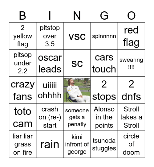 japan gp Bingo Card
