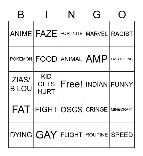 IG REELS BINGO BOARD Bingo Card