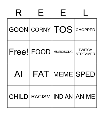 REEL Bingo Card