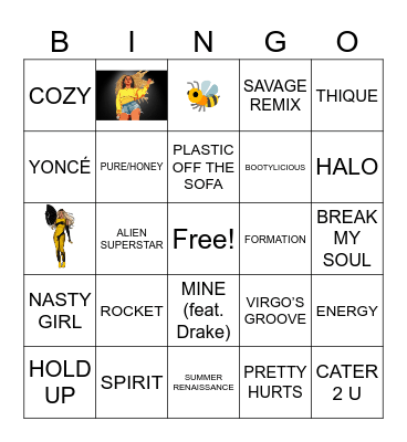 Bey-Day Bingo Card