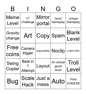 Recent tab bingo 1 Bingo Card